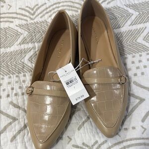 Ann Taylor Tan Flats Sleek Loafers